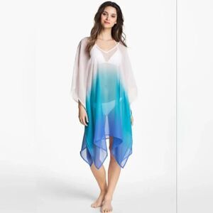 Blue Ombre Sheer Swim Cover-Up